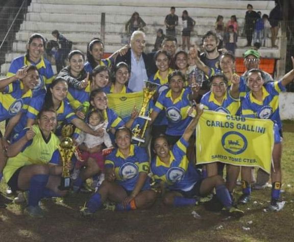 Gallini se consagró campeón del fútbol femenino en Santo Tomé
