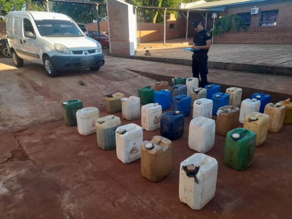 La Policía secuestró 600 litros de combustible transportados irregularmente en un vehículo