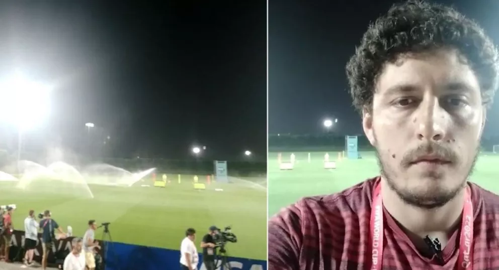 Diego visita el lugar donde concentra la Selección de Argentina, la Universidad de Qatar