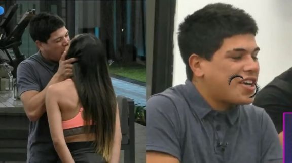 GH: Thiaguito y Pestañela sellaron su amor con un beso apasionado en el living de la casa