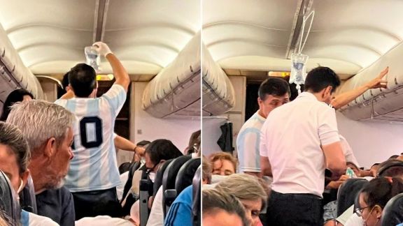 Un médico misionero le salvó la vida a un turista en pleno vuelo durante el partido de Argentina contra Países Bajos