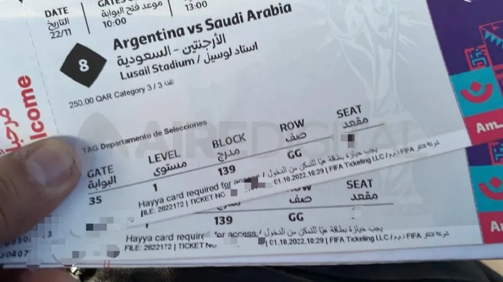 Reventa impagable de entradas para alentar a la Selección en Qatar 