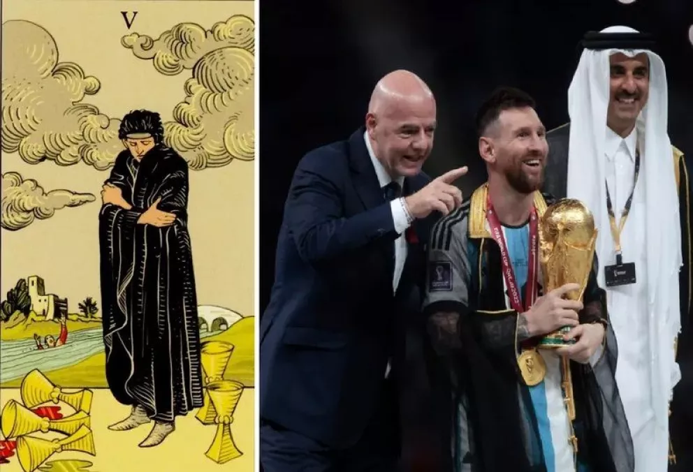 Creer o reventar: el 5 de copas en el tarot usa el mismo manto negro que usó Lionel Messi 