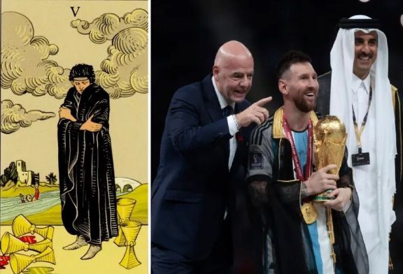 Creer o reventar: el 5 de copas en el tarot usa el mismo manto negro que usó Lionel Messi 
