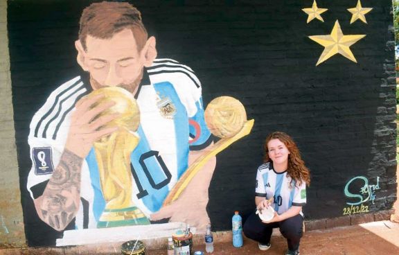 Jardín América tiene su mural dedicado a Lionel Messi 