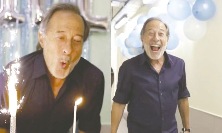 Guillermo Francella celebró su cumpleaños en el teatro y cenó con sus