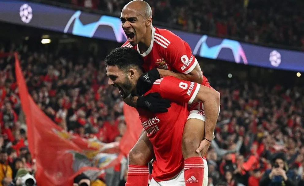 Benfica aplastó a Brujas y se metió en cuartos de final de la Champions League