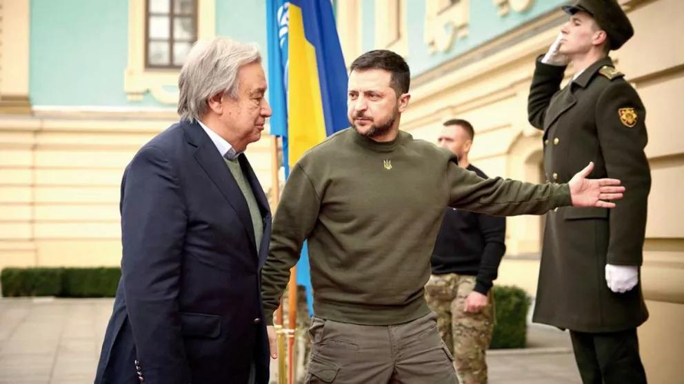 Guterres  y Zelenski  se reunieron  en Kiev