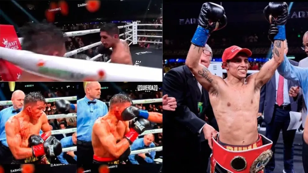 Sangriento: el nocaut técnico del Pumita Martínez al reventarle la oreja al rival