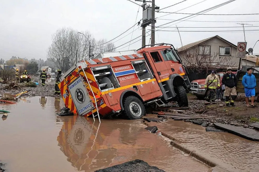 Dos muertos, seis desaparecidos y miles de chilenos aislados por lluvias torrenciales